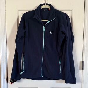 Haglofs Women's Navy Zip Jacket with Aqua Accents